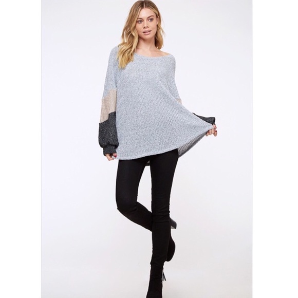 Last 1 🆕 Gray Colorblock Sweater - Picture 5 of 5